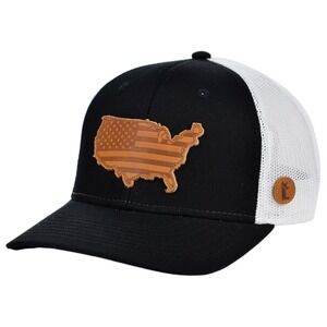 USA Local Crowns Statement Black/White Adjustable Snapback Trucker Hat Cap OSFM